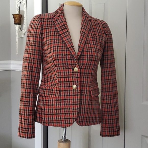 JCrew Houndstooth wool blazer. Size 2. - Picture 1 of 10